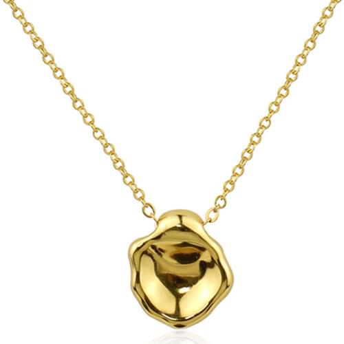 925 Sterling Silver Irregular Coin Necklace for Women Men Geometric Clavicle Chain Pendant Necklaces Jewelry