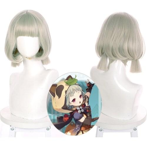 Game Genshin Impact Sayu Short Wig Cosplay Costume Heat Resistant Synthetic Hair Women Carnival Party Role Play Wigs