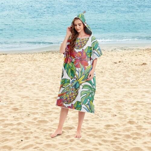 Adult Children Hooded Qickly-dry Towel Microfiber Wetsuit Robes Cape Poncho Towel Swimming Bathing Suit Beach Changing Clothes