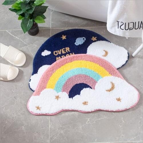 Rainbow Home Entrance Floor Mat Bathroom Door Mats Quick Water Absorbent Non-slip Mat Door Bedroom Comfortable Foot Mat