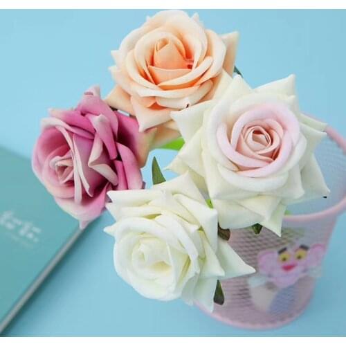 16PCS Korean Version of The Rose Silica Gel Pen Simulation Flowers Plastic Soft Pen Quick-Drying Ink Pen Stationery