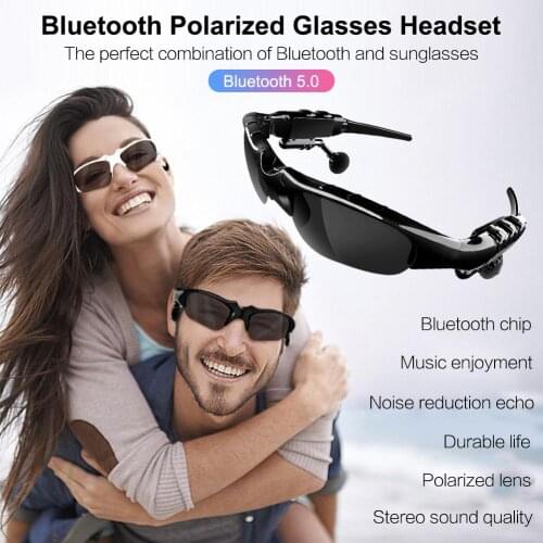 Smart Bluetooth 5.0 Headset Wireless Polarized Bluetooth Sunglasses Sports Driving Bluetooth Glasses Earphone Universal