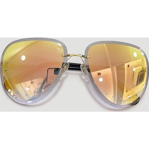Fashion Mirror Pilot Sunglasses Women Vintage Brand Luxury Oversized Sun Glasses Shades UV400