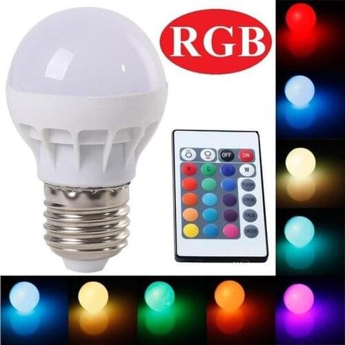 Remote Control RGB E27 3W LED Bulb RGB LED Lamp RGB Soptlight Energy Saving 16 Color Change