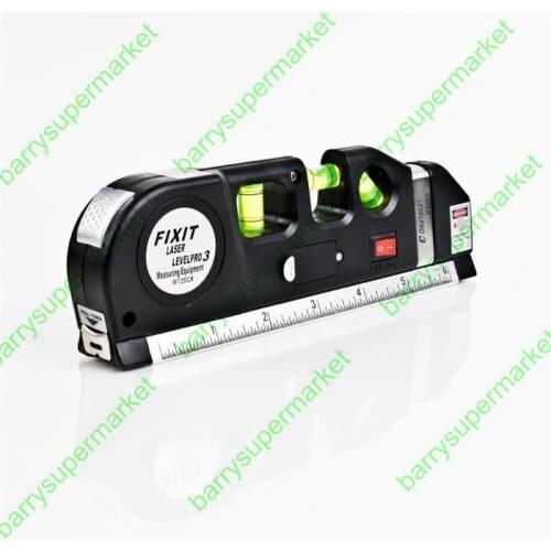 Laser Level Horizon Vertical Measure 8FT Aligner Standard and Metric Rulers Multipurpose Measure Level Laser Black