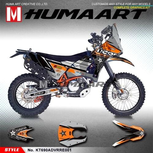 HUMAART Custom Graphics Design Die Cut Stickers Enduro Decals Vinyl Adhesives for 690 Adventure Rally Raid EVO2