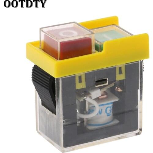 AC 250V 6A Waterproof Pushbutton Machine Saw Cutter Drill On Off Switches Control Box Switches Electromagnetic Switch KJD6 5e4
