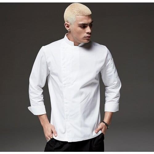 High Quality Chef Jacket Long Sleeve Unisex Kitchen Cooking Uniform Restaurant Cafe Bakery Shop Barber Shop Waiter Work Shirt