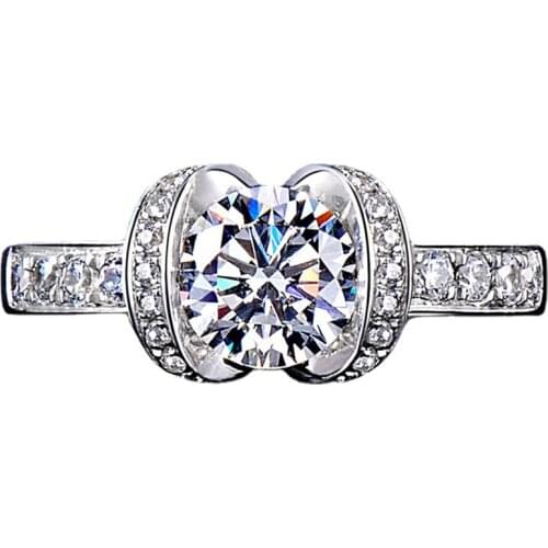 Unique Bowknot Shape Real S925 Sterling Silver Rings for Women Luxury Engagement Wedding Exquisite Elegant Jewelry Party Gift