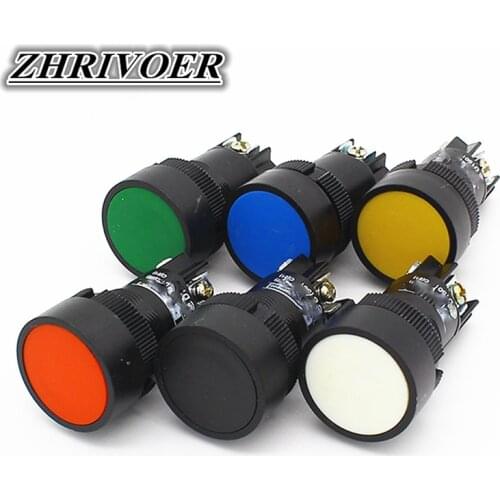 1Pcs 22mm Momentary Push Button Switch Red Green Blue Yellow Black White NO XB2-EA142 XB2-EA131