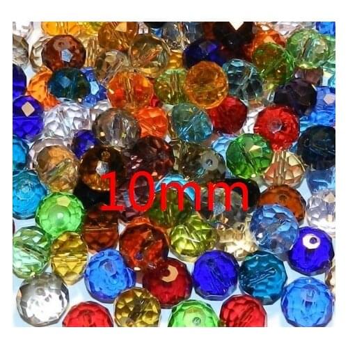 10mm 200pcs/lot loose strand Mixed white black Faceted Rondelle Glass Crystal Beads curtains crafts jewelry DIY accessory xgt4s