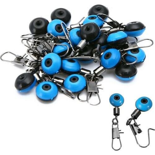 10pcs/100pcs Multi-size Fishing Line Winder To Hook Swivels Shank Clip Connector Interlock Snap Sea Space Bean Lure Fishing Tool