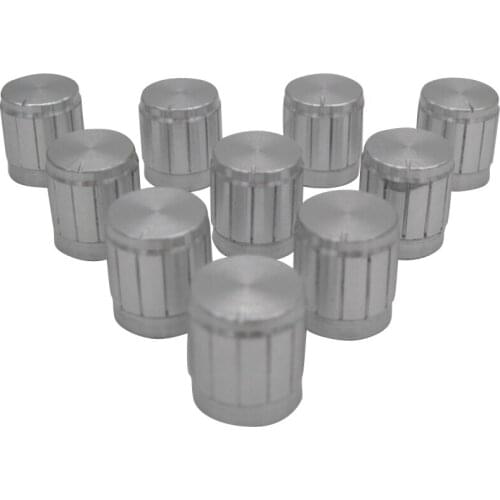 10pcs Volume Control Rotary Knobs white For 6mm Dia. Knurled Shaft Potentiometer Audio amplifier knob Diameter 15MM / high 17MM