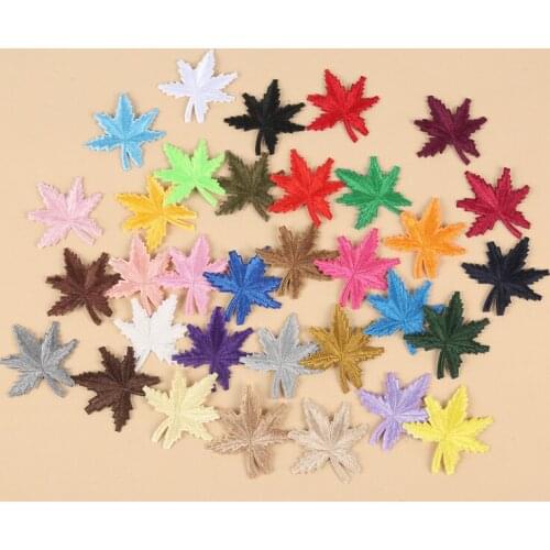 100pcs/lot Embroidery Patches Maple Leaf Clothing Decoration Backpack T Shirt Sewing Accessories Diy Iron Heat Transfer Applique