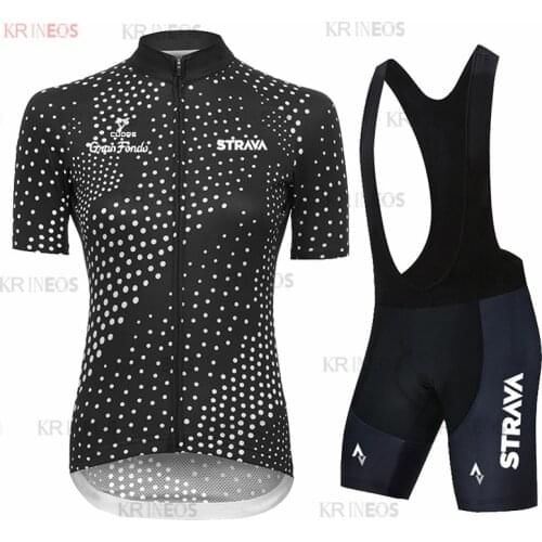 2021 Team STRAVA Bike Cycling Suit Set De Ropa Ciclismo Mountain Bike Bike Riding Womens Road Bike Uniforme Bike Set Ropa
