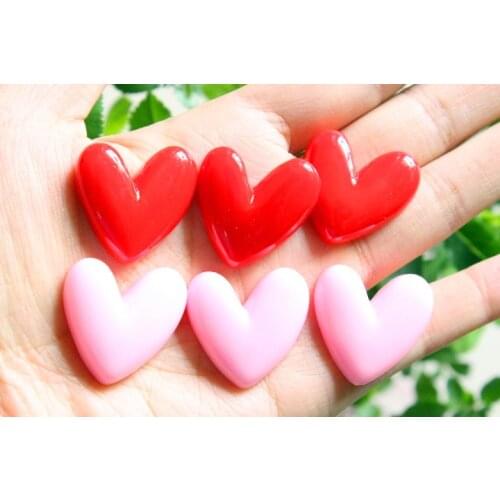 30pcs/lot flat back resin cabochons accessories DIY resin heart mix colors 27*26mm