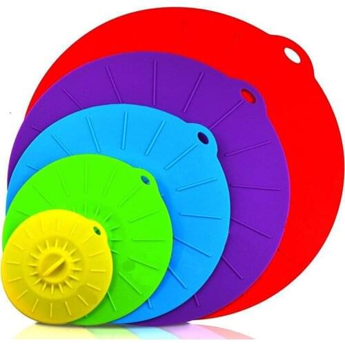 5pcs Silicone Microwave Bowl Cover Cooking Pot Pan Food Grade Wrap Bowl Pot Lid Kitchen Utensil Accessories Gargets Tools