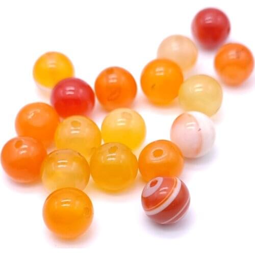 8mm Natural Beads Stone Orange Yellow Stripe Agates Beads Necklace Bracelet Jewelry Making
