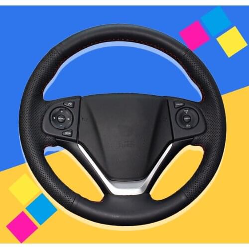 Auto Braid On The Steering Wheel Cover for Honda CR-V CRV 2012-2016 Hand Stitched Car Covers Interior Accessories Car-styling