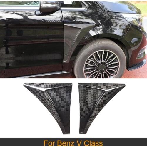 Carbon Fiber Side Fender Vent Trims for Mercedes Benz V Class 2016 - 2018 Car Front Side Vent Trims Covers Stickers