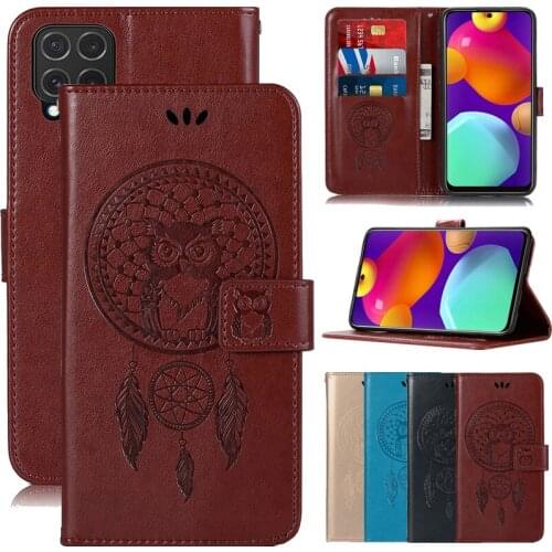 Owl Flip Case For Samsung Galaxy A32 A52 A72 A42 A12 A02 A02S F62 M62 M31 M21 A51 A71 A30 A30S A50 A70 S20 FE S21 Plus Ultra