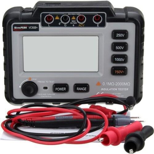 VC60B+ DC Digital Insulation Resistance Tester 250/500/1000V High Voltage Short Circuit Input Alarm Megger Tools LCD Backlight