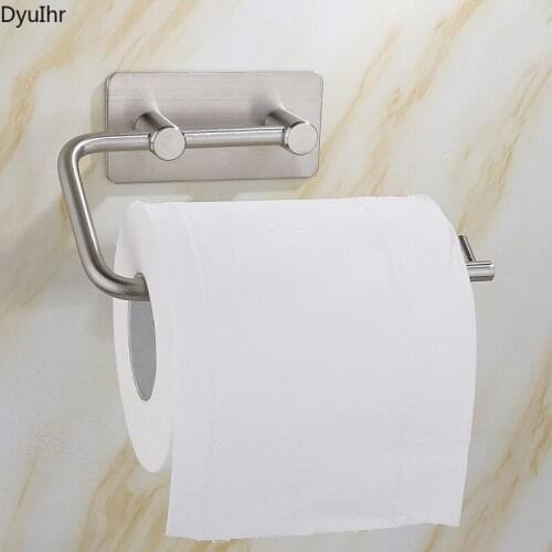 Stainless steel tissue holder creative bathroom toilet paper holder nail-free roll paper holder seamless toilet paper holder