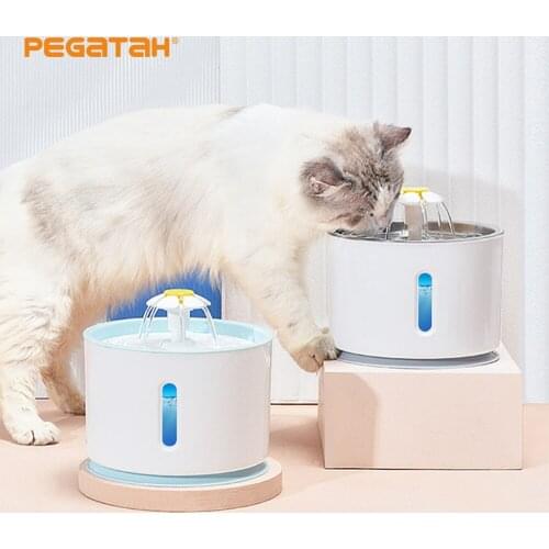 Pet water dispenser floret pet dog waterer Cat feeder Water shortage and power failure automatic shutdown LED Drinker for cats