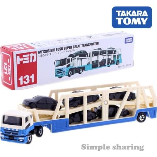 TOMICA Long Type NO. 131 MITSUBISHI FUSO SUPER GREAT TRANSPORTER Truck TAKARA TOMY Diecast Metal Car In Toy Vehicle Model
