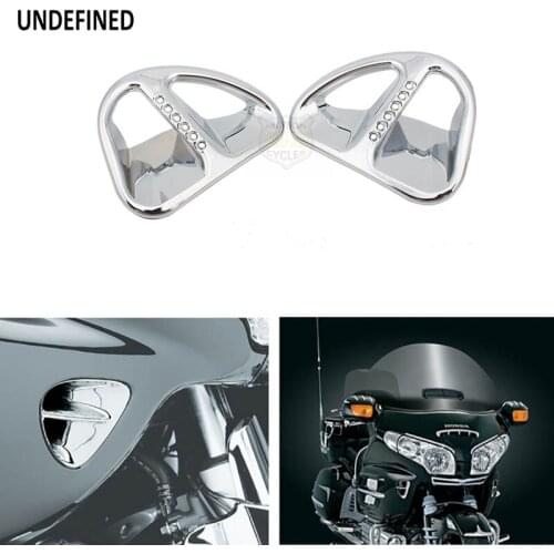 UNDEFINED For Honda Goldwing GL1800 2001-2011 Motorcycle Accessories 2pcs Fairing Air Intake Grilles Chrome Decoration DDD203