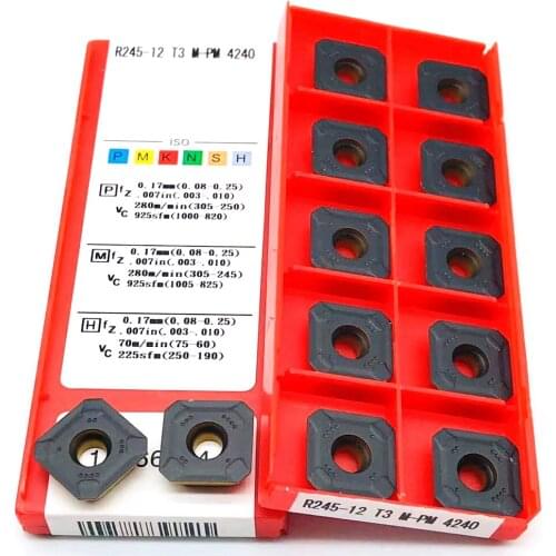 Milling insert R245-12T3M-PM 4240 High quality carbide milling insert R245 12T3 CNC machine tool lathe parts tool
