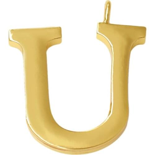 Exquisitely Smooth Large Size English Word U Gold Charm Pendant for Men and Women hiphop jewelry making