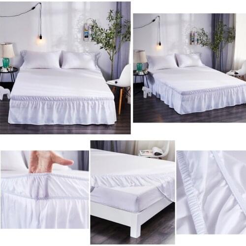 Bed Skirt Hotel Queen Size Bed Covers Without Bed Surface King Queen Size Elastic Band Bed Skirts 40cm Height Bedspread