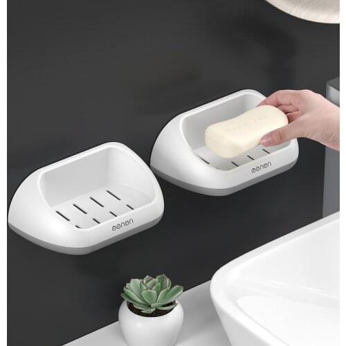 Round Soap Box Bathroom Drainge Soap Holder Bathroom Soap Holder Case Soap Dish Storage Rack Tray Bathroom Accessories Sets
