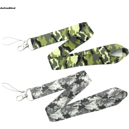 Fashion Camouflage Print Keychain Neck Phone Lanyard Strap Webbing Ribbon For Phone USB Camera ID Badge Holder For Friends Gift