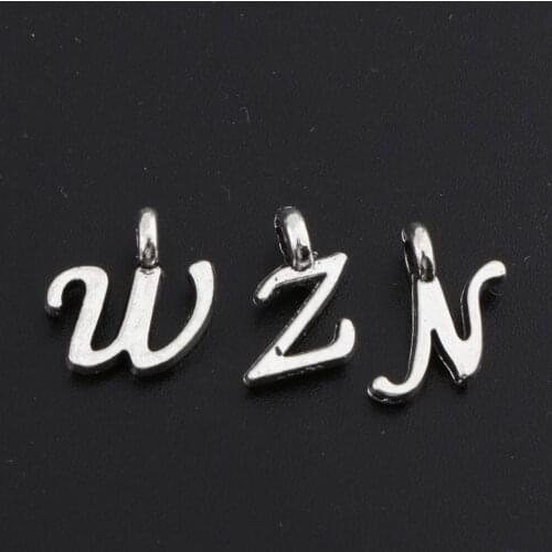 52 Pack ABC Letter/Alphabet A-Z Letter Charms Pendant Loose Beads Set Fashion Jewelry for Jewelry Making