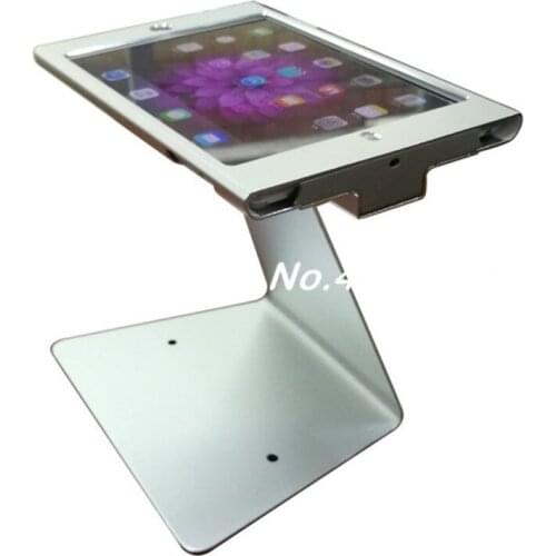 For mini ipad desktop kiosk POS stand with secure lock reversible specialized frame display support on desk/ table / countertop