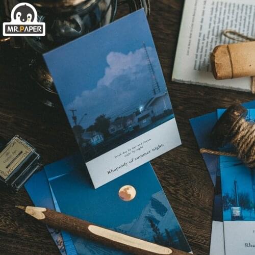 Mr.Paper 30pcs/box Milky Way Fructose Flower beds Wind Grass series Postcard Retro Style Creative Writing Greeting Gift Postcard