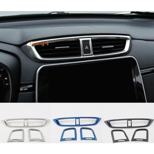 For Honda CRV CR-V 2017 2018 2019 2020 Car garnish detector trim Stainless steel middle side air conditioning switch outlet