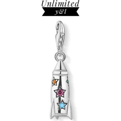 Star Rockets Pendant Charms 925 Sterling Silver DIY Fashion Jewelry Bracelet Necklace Accessories Women Men 2020 Sping New