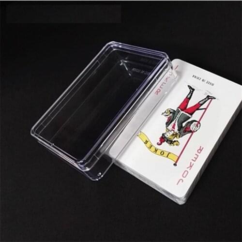 100pcs/lot PS Transparent plastic playing cards container PP storage case packing poker bridge box 62*92*22mm