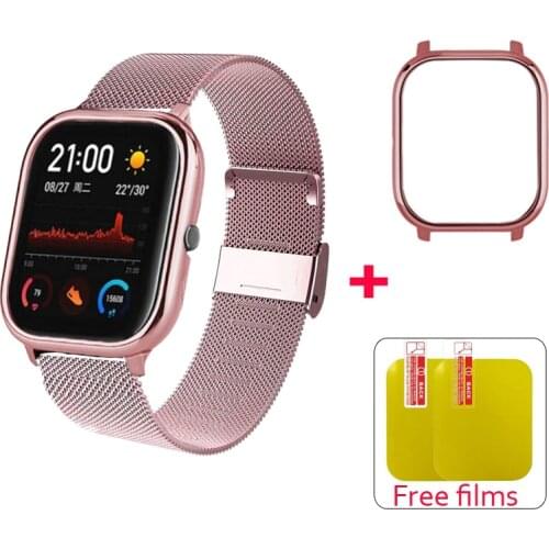 Strap For Amazfit Bip GTS Case Bracelet Watch Strap Metal For Xiaomi Amazfit GTS Bip U Lite S Protector Case Wrist Band Belt