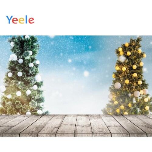 Christmas Tree Winter Snow Snowflake Wood Board Newborn Baby Backdrop Photography Background For Photo Studio Vinyl Photophone