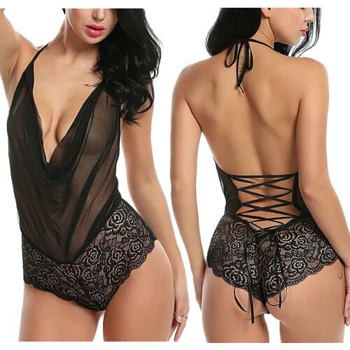 Sexy Lingerie Nightwear Underwear G-String Lace Sling Sleepwear Teddies Bodysuits plus size Women Teddies