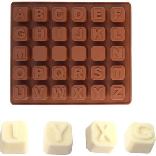 26 English Letters Silicone Chocolate Mold DIY Candy Bar Fondant Molds Handmade Soap Form Cake Decorating Tools