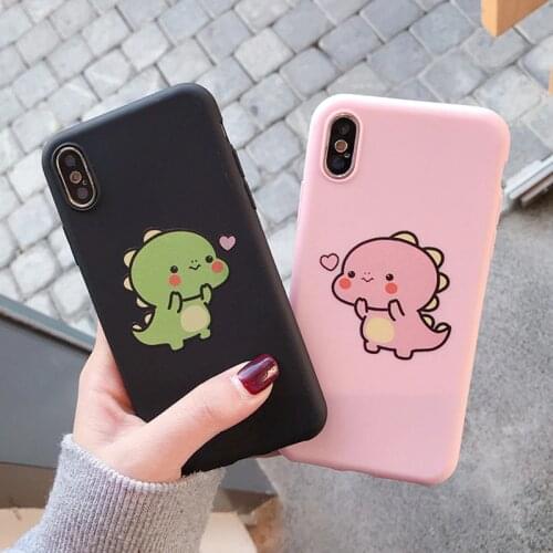 Cute Dinosaur Cover For Samsung Galaxy S8 S20 S21 Ultra S7 Edge A01 A10S A20S A5 2017 A8 A6 Plus A7 2018 Silicone Case