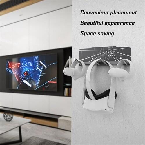 Universal Metal Hanging Bracket Space-saving Wall-mounted Storage Hook Hanger for Oculus Quest 2/ Quest 1/Rift S VR Headset