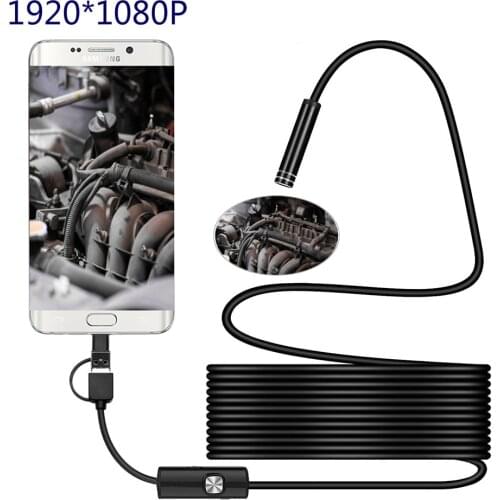 8MM Endoscope Camera 1080P HD USB Endoscope with 8 LED 1/2/5M Cable Waterproof Inspection Borescope for Android PC
