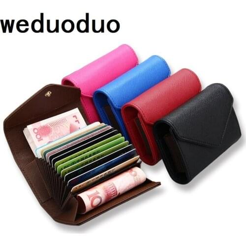 High Quality Fashion Split Leather Credit Card Holders Accordion Design ID Bank Card Cases Coin Pocket Exquisite Handfeeling