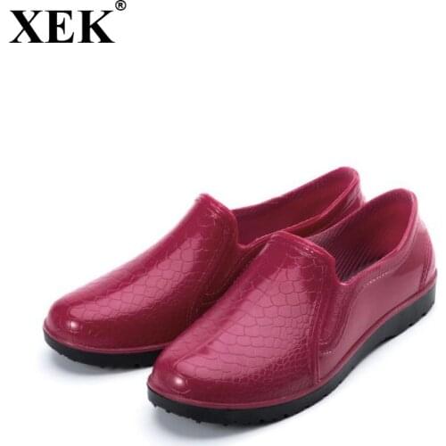 XEK New Ingot Short Rain Boots Ladies Low To Help Non-slip Waterproof Fashion Rain Boots Adult PVC Shoes wyq252